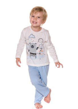 pijama longo infantil menino baby bear natural evanilda 41010003