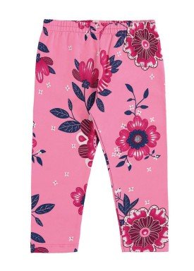 calc a legging infantil feminina floral rosa alenice 40899