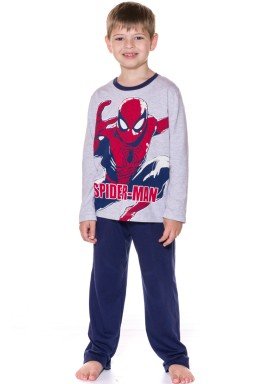 pijama longo infantil menino spiderman mescla evanilda 27050090
