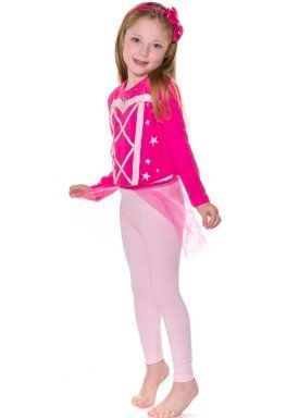 pijama longo infantil feminino princess pink evanilda 24010054