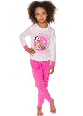 pijama longo infantil feminino turma monica natural evanilda 24040059