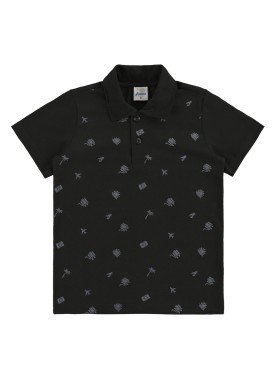 camisa polo infantil masculina viajar preto alenice 47003
