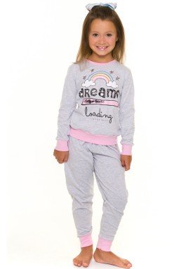 pijama longo infantil feminino dreams mescla evanilda 24010061