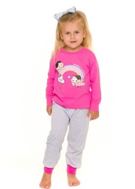pijama longo infantil feminino turma monica pink evanilda 40040013