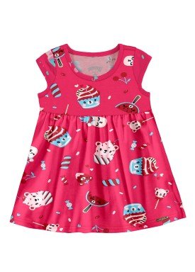 vestido bebe feminino cupcake rosa alakazoo 39543