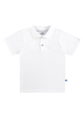 camisa polo basica infantil masculina branco marlan 54031