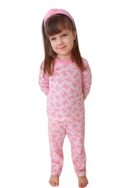 pijama longo infantil feminino lacos rosa miniliz 1004
