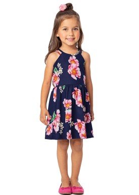 vestido infantil feminino floral marinho alenice 44376 1
