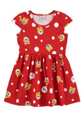 vestido infantil feminino hello vermelho alenice 44350
