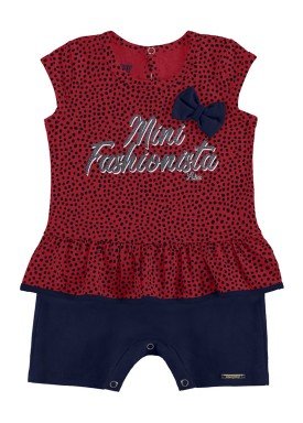 macaquinho bebe feminino fashionista vermelho alakazoo 39539