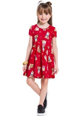 vestido infantil feminino cats vermelho brandili 34226 1