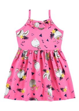 vestido infantil feminino tropical rosa alenice 44349