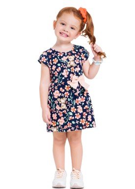 vestido infantil feminino floral marinho 34184 1