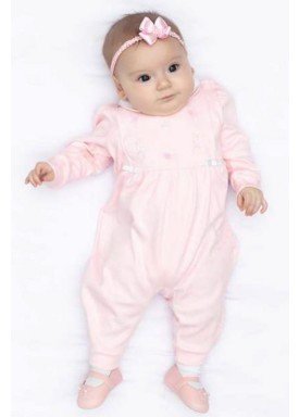 macacao longo bebe menina suedine rosa paraiso 10520 1