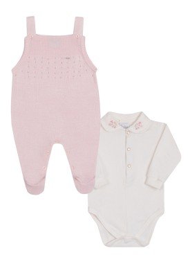 conjunto macacao body bebe feminino rosa paraiso 10145 1