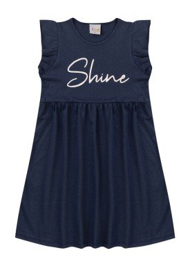 vestido infantil feminino shine marinho kiiwi