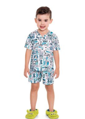 pijama curto infantil masculino game branco fakini 3245 1