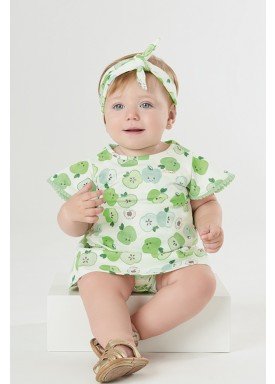 vestido body bebe feminino apples verde upbaby 42293 1