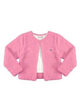 casaco pelo infantil juvenil feminino rosa alakazoo 67553
