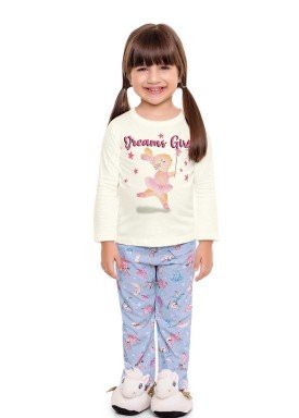 pijama longo infantil feminino dreams marfim fakini 3041 1