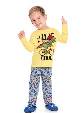 pijama longo infantil masculino dude amarelo fakini 3244 1