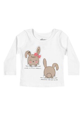 blusa manga longa bebe feminina bunnies preto elian 211120