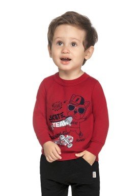 camiseta manga longa bebe masculina skate vermelho elian 20919 1