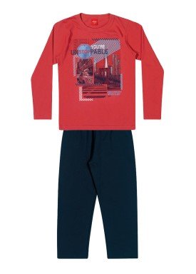 conjunto manga longa infantil masculino unstoppable vermelho elian 241045 1