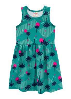 vestido infantil feminino palm trees verde brandili 34298