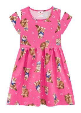 vestido infantil feminino cats rosa brandili 34226