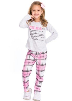 pijama longo infantil feminino filha mescla evanilda 24010062