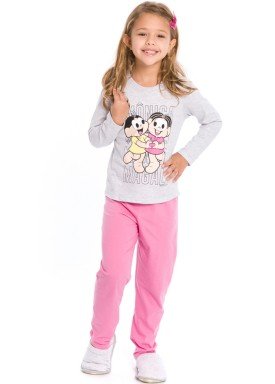 pijama longo infantil feminino turma monica mescla evanilda 24040062