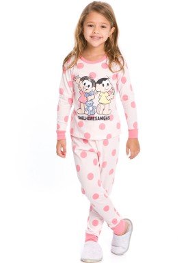 pijama longo infantil feminino turma monica rosa evanilda 24040063