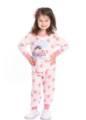 pijama longo infantil feminino turma monica rosa evanilda 40040015