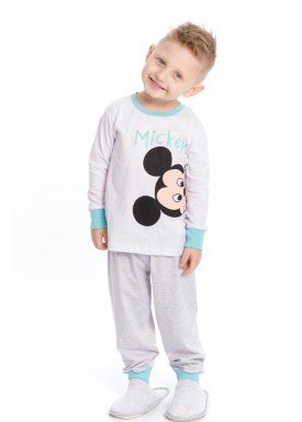 pijama longo infantil masculino disney branco evanilda 41030006