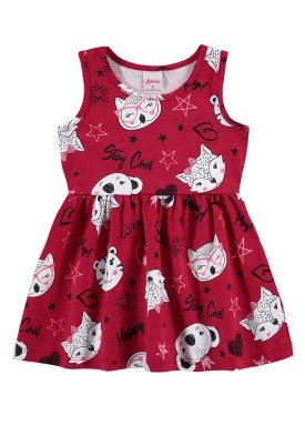 vestido bebe infantil feminino stay cool vermelho alenice 41201