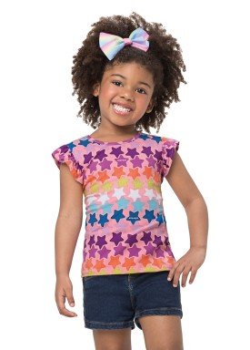 blusa infantil feminina estrelas rosa alenice 44504 1