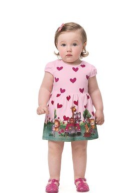 vestido bebe infantil feminino safari rosa alenice 41174 1
