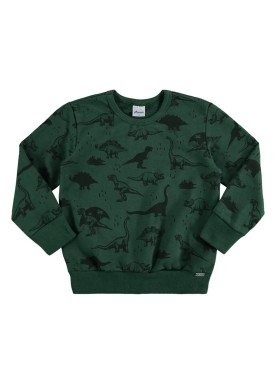 blusa moletom infantil masculino dinossauros verde alenice 44468