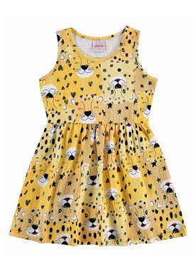 vestido infantil feminino oncas amarelo alenice 44552jpg
