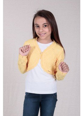 bolero trico bebe feminino amarelo remyro 1226 1