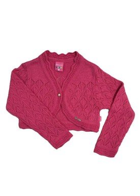 bolero trico bebe feminino pink remyro 1226