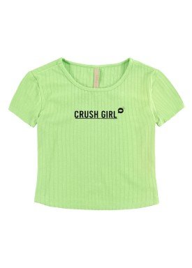 blusa malha canelada juvenil feminina crush girl verde lunender hits 46757