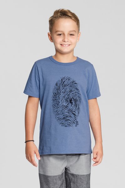 Camiseta Meia Malha Infantil Menino Surf Azul - Fico