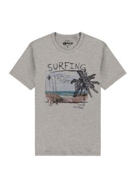 camiseta meia malha juvenil masculina surfing mescla fico 48611