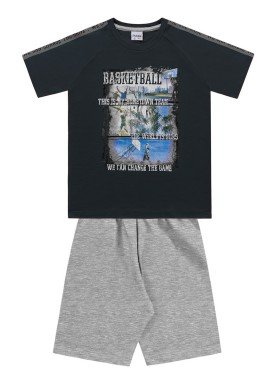 conjunto camiseta e bermuda infantil juvenil masculino basketball asfalto fakini 2260