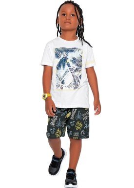 conjunto camiseta e bermuda infantil juvenil masculino summer branco fakini 2253 1