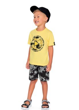 conjunto camiseta e bermuda infantil masculino champion amarelo fakini 2231 1