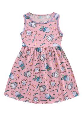 vestido meia malha infantil feminino school rosa fakini forfun 2169