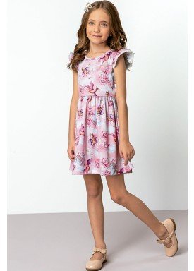 vestido cotton infantil feminino fantasy rosa dingdang 851402 1